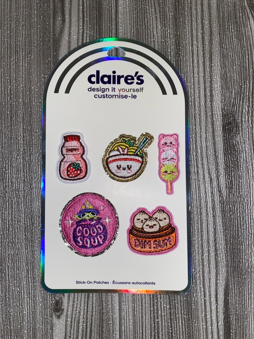 Claire's Kawaii Food Stick-On Patches - Pink & Gold Details